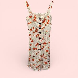 Cute crisp floral River Island chunky button front midi dress poppy fairy